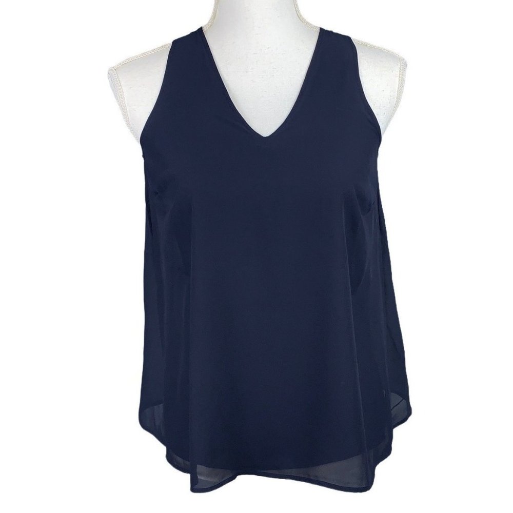 Lauren Ralph Lauren V Neck Chiffon Tank Size XXS